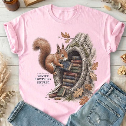Winter Provisions Secured Squirrel Literary T-Shirt