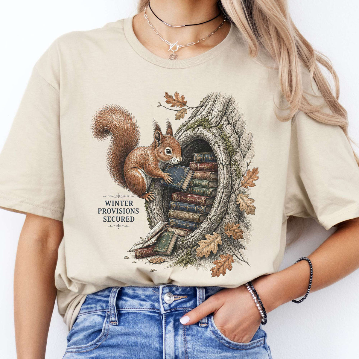 Winter Provisions Secured Squirrel Literary T-Shirt