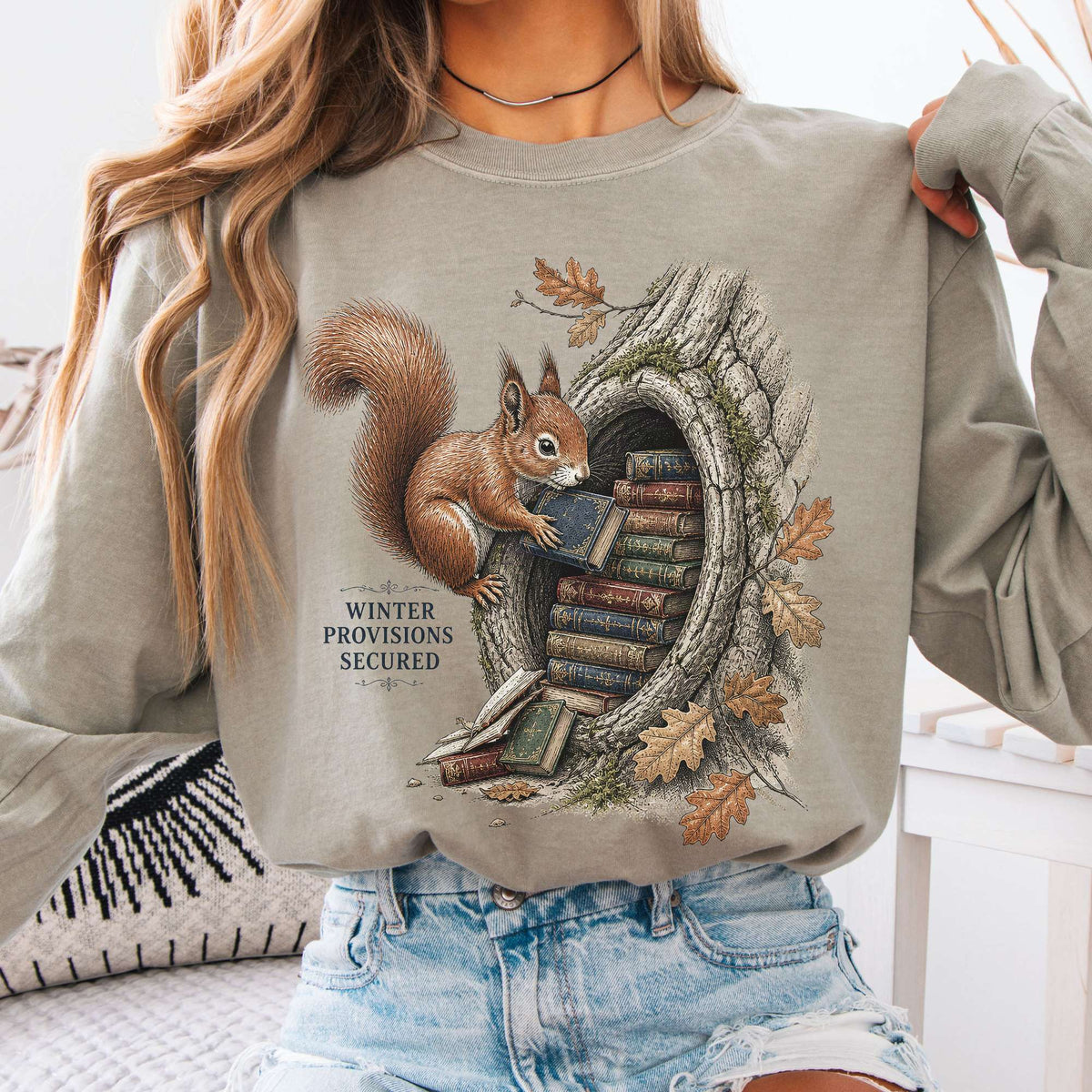 Winter Provisions Secured Squirrel Literary Long Sleeve