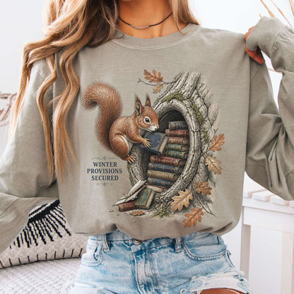 Winter Provisions Secured Squirrel Literary Long Sleeve