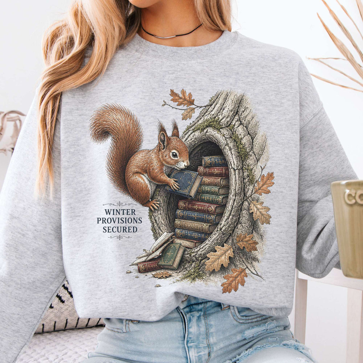Winter Provisions Secured Squirrel Literary Sweatshirt