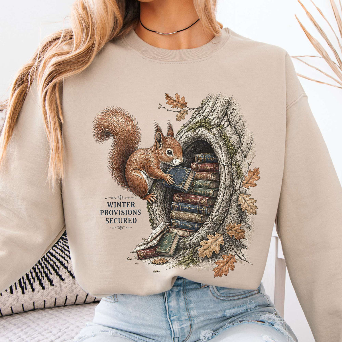 Winter Provisions Secured Squirrel Literary Sweatshirt