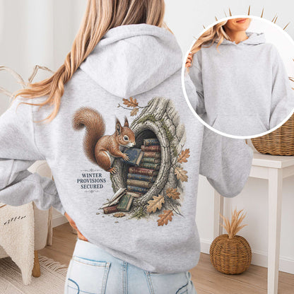 Winter Provisions Secured Squirrel Literary Hoodie