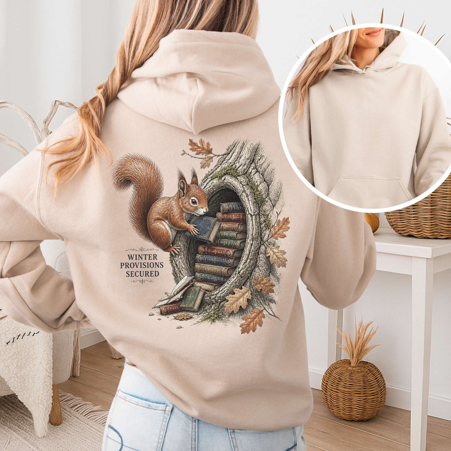 Winter Provisions Secured Squirrel Literary Hoodie