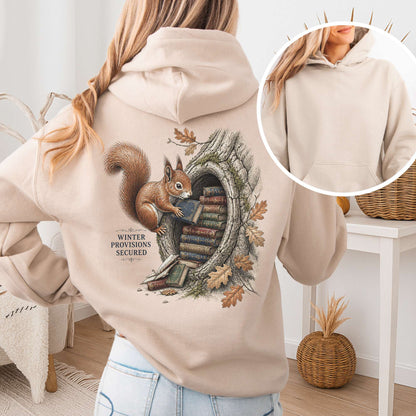 Winter Provisions Secured Squirrel Literary Hoodie