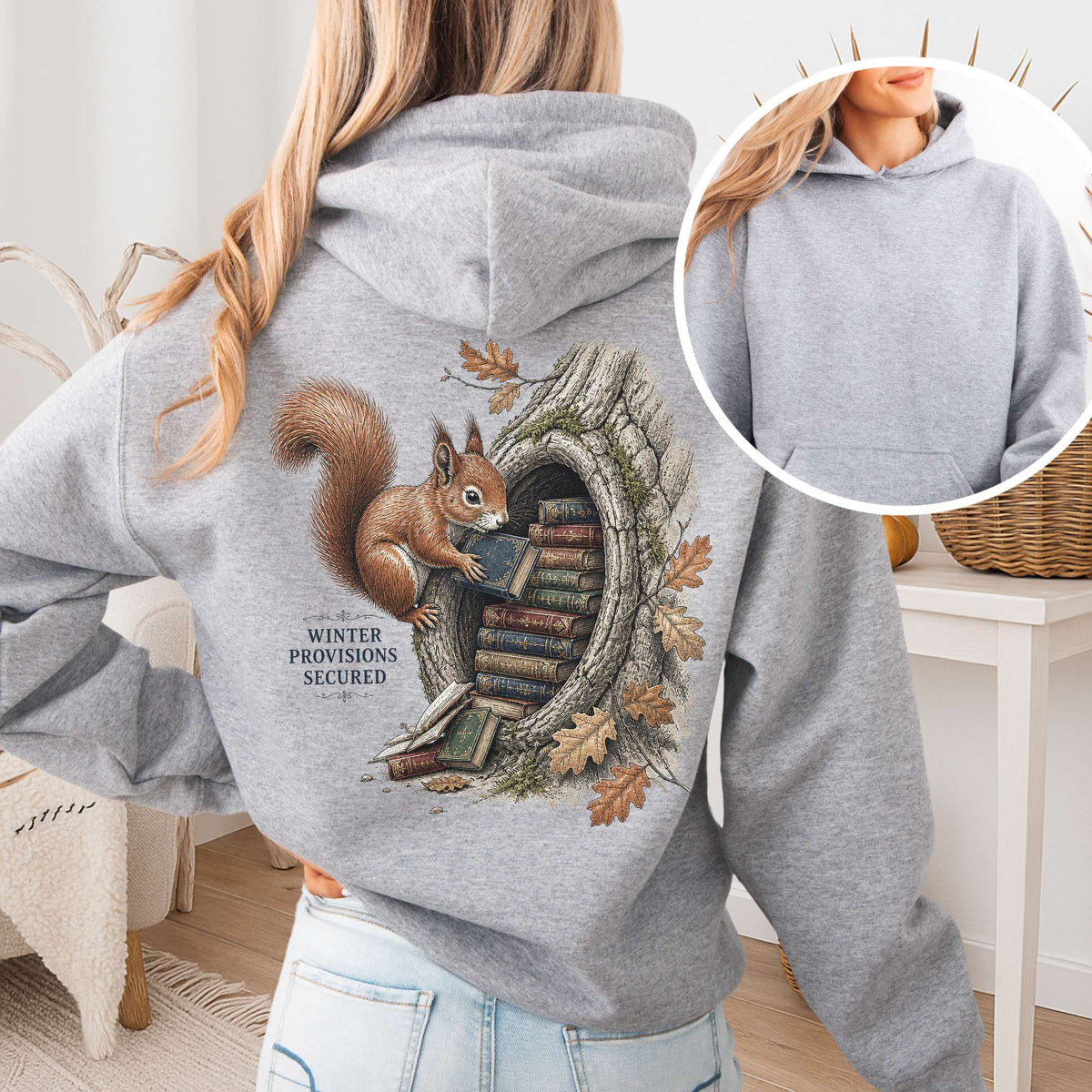 Winter Provisions Secured Squirrel Literary Hoodie