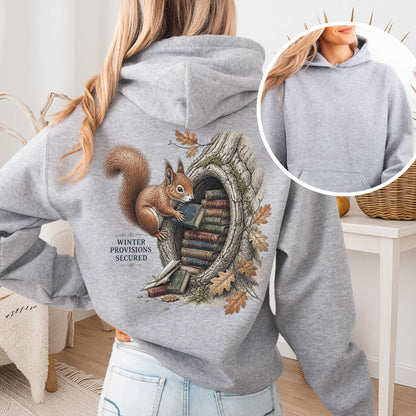 Winter Provisions Secured Squirrel Literary Hoodie