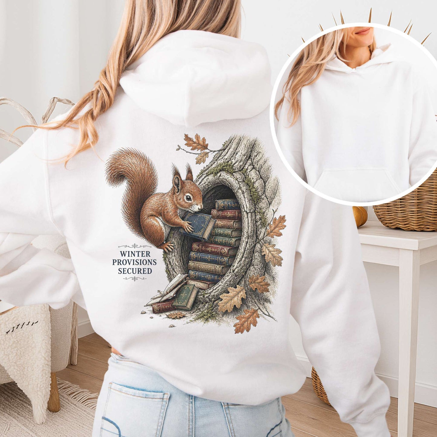 Winter Provisions Secured Squirrel Literary Hoodie