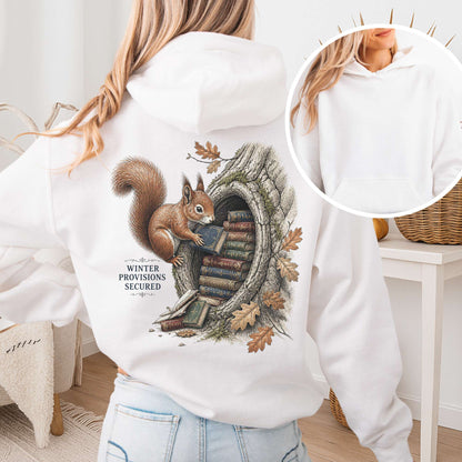 Winter Provisions Secured Squirrel Literary Hoodie