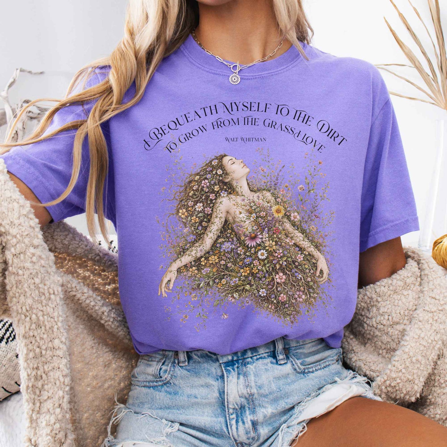 T-Shirt Violet / S I Bequeath Myself to the Dirt Walt Whitman T-Shirt The Mystic Eden