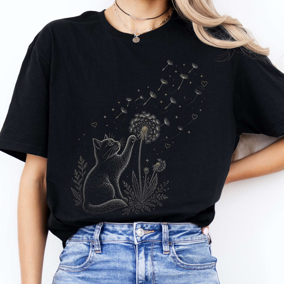 Kitten Batting A Dandelion For A Wish T-Shirt