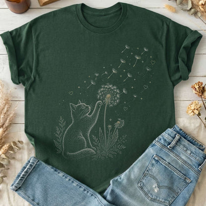 Kitten Batting A Dandelion For A Wish T-Shirt