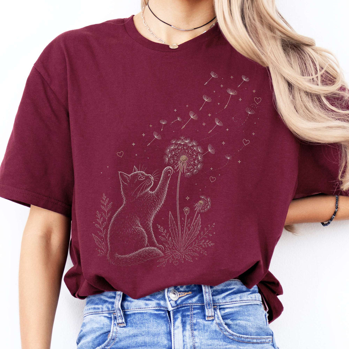 Kitten Batting A Dandelion For A Wish T-Shirt