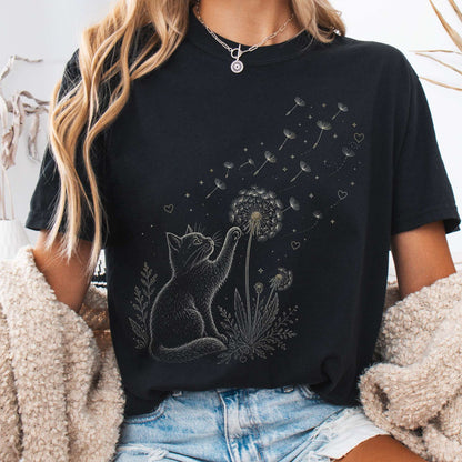 Kitten Batting A Dandelion For A Wish T-Shirt