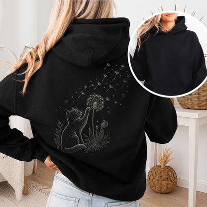 Kitten Batting A Dandelion For A Wish Hoodie