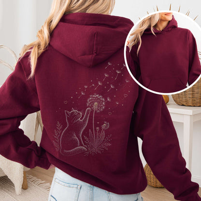 Kitten Batting A Dandelion For A Wish Hoodie