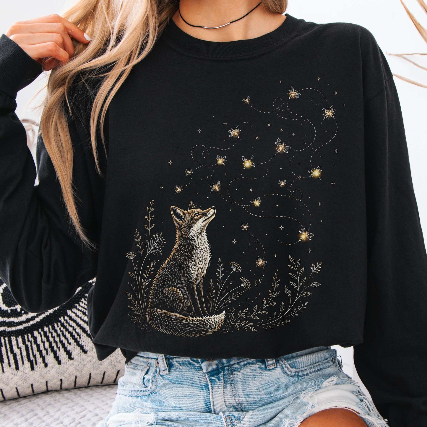 Fox and Fireflies Long Sleeve