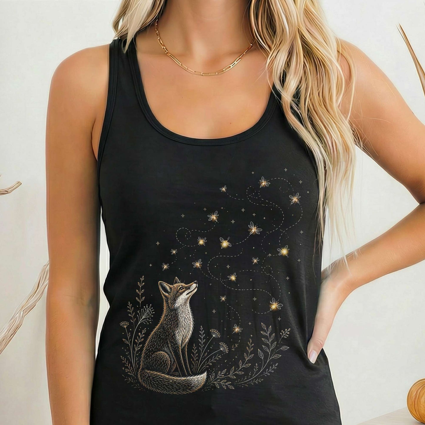 Fox and Fireflies Women's Lightweight Tank Top