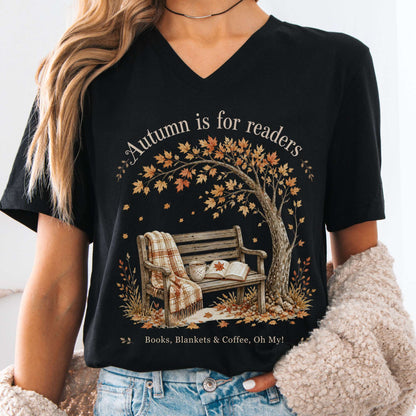 Autumn Is for Readers Literary V-Neck