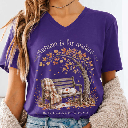 Autumn Is for Readers Literary V-Neck