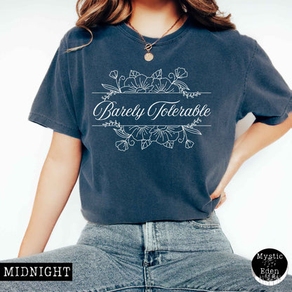 Barely Tolerable Jane Austen Bookish Shirt