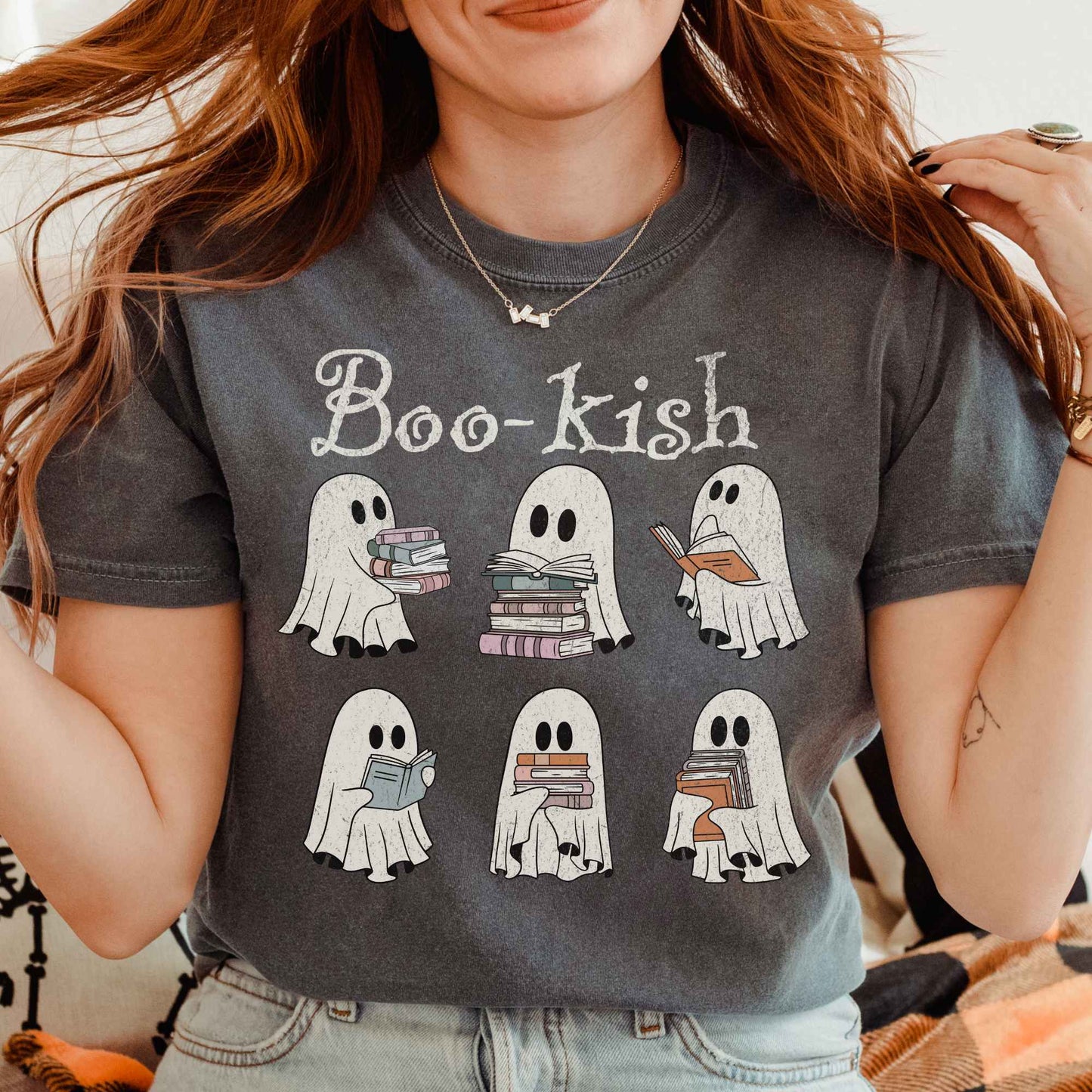 Boo-kish Ghosts Halloween Shirt Book lover Tee