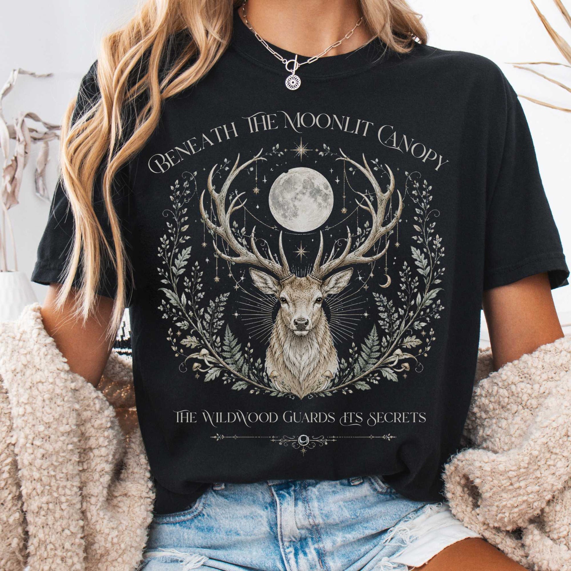 T-Shirt Black / S Beneath the Moonlit Canopy T-Shirt The Mystic Eden