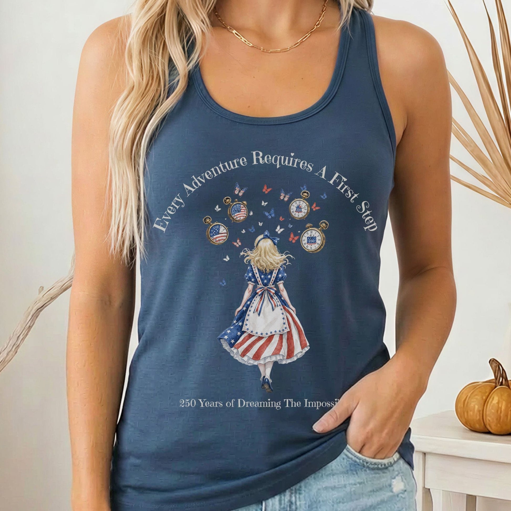Tank Top Solid Indigo / XS 250 Years of Dreaming the Impossible American Alice Women's Lightweight Tank Top The Mystic Eden