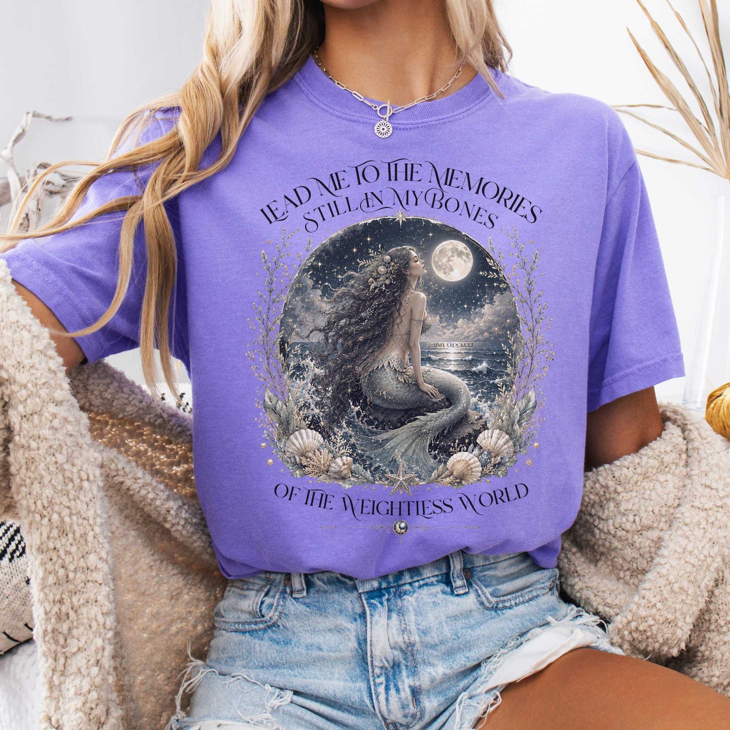 T-Shirt Violet / S A Mermaid's Memories Of The Weightless World Amy Crockett T-Shirt The Mystic Eden