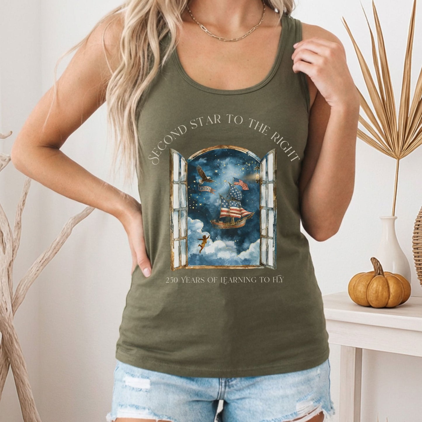 Tank Top Second Star to the Right America 250 Commemorative Women's Lightweight Tank Top The Mystic Eden