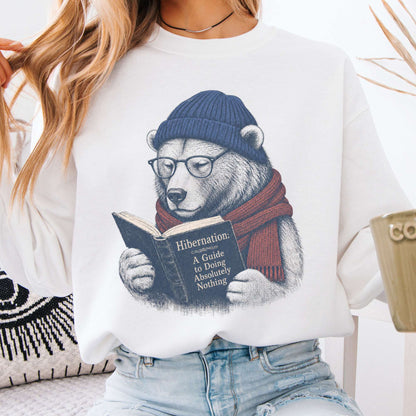 Sweatshirt White / S A Guide to Hibernation Bear Crewneck Sweatshirt The Mystic Eden
