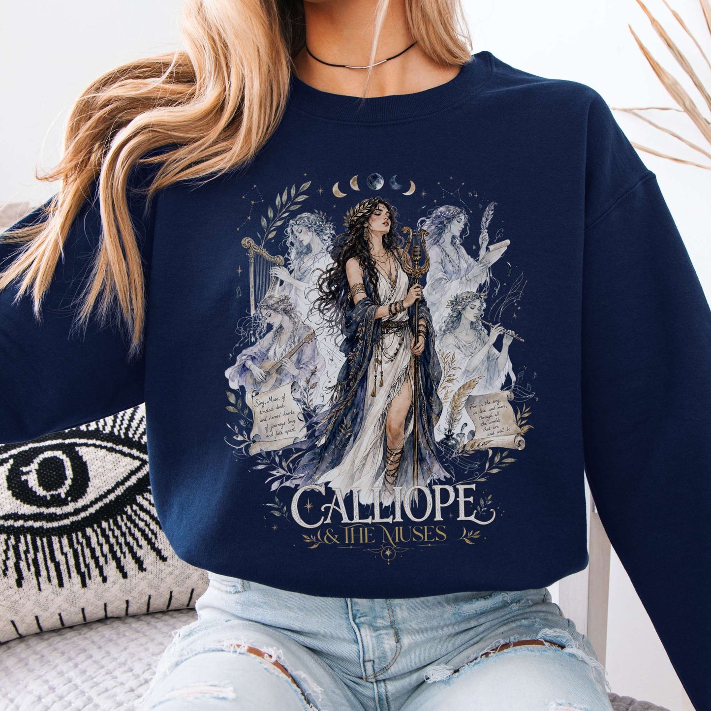 Sweatshirt Navy / S Calliope & The Muses Mythology Crewneck Sweatshirt The Mystic Eden