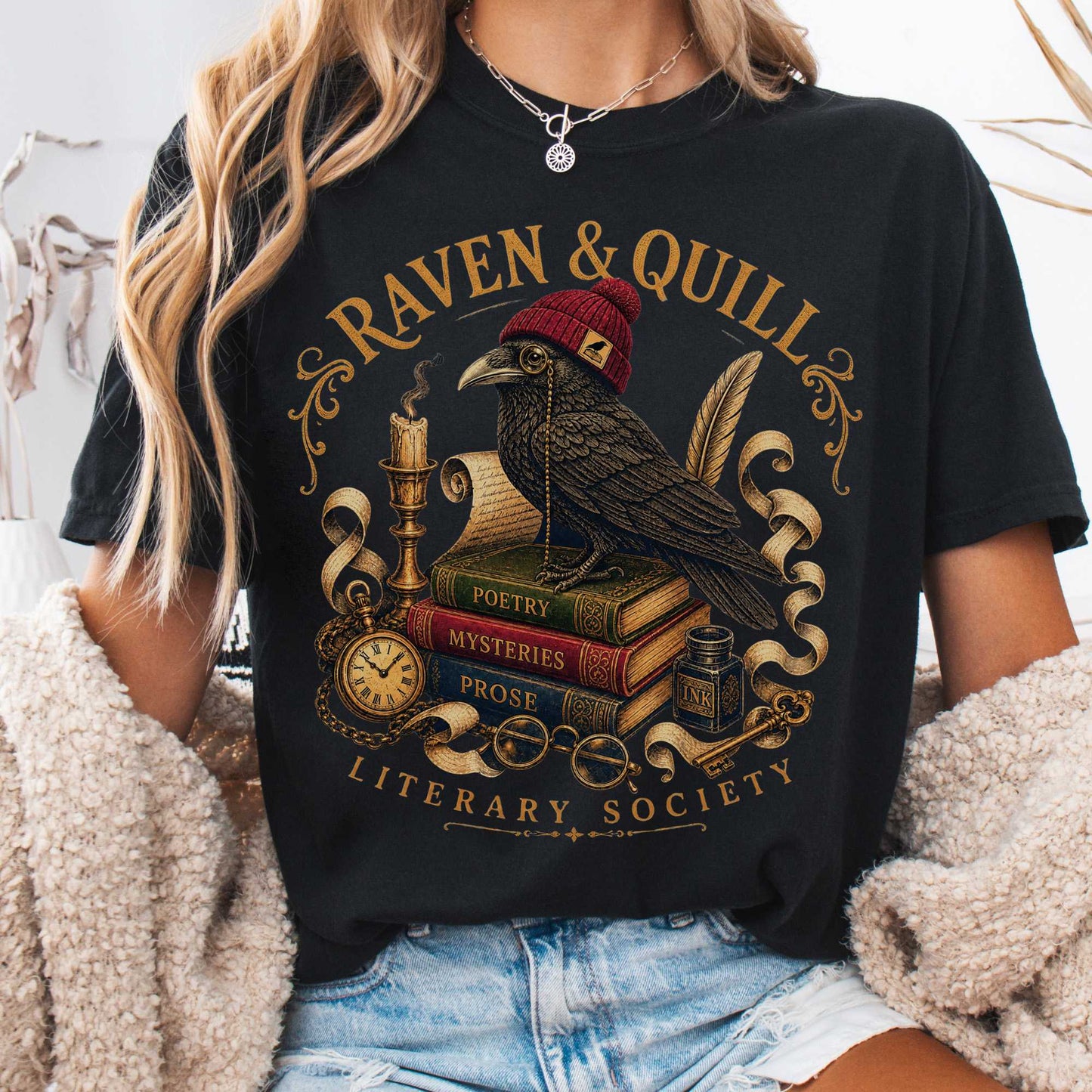 T-Shirt Black / S Raven & Quill Literary Society T-Shirt The Mystic Eden