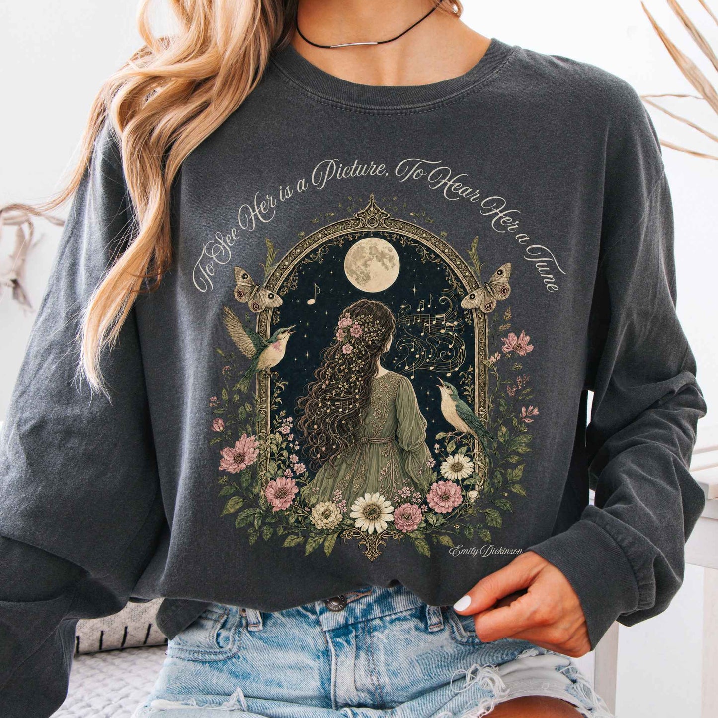Long-sleeve Pepper / S To See Her Is a Picture, To Hear Her a Tune Dickinson Long Sleeve The Mystic Eden