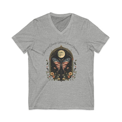 V-neck There Is No Beauty Without Some Strangeness America 250 V-Neck The Mystic Eden