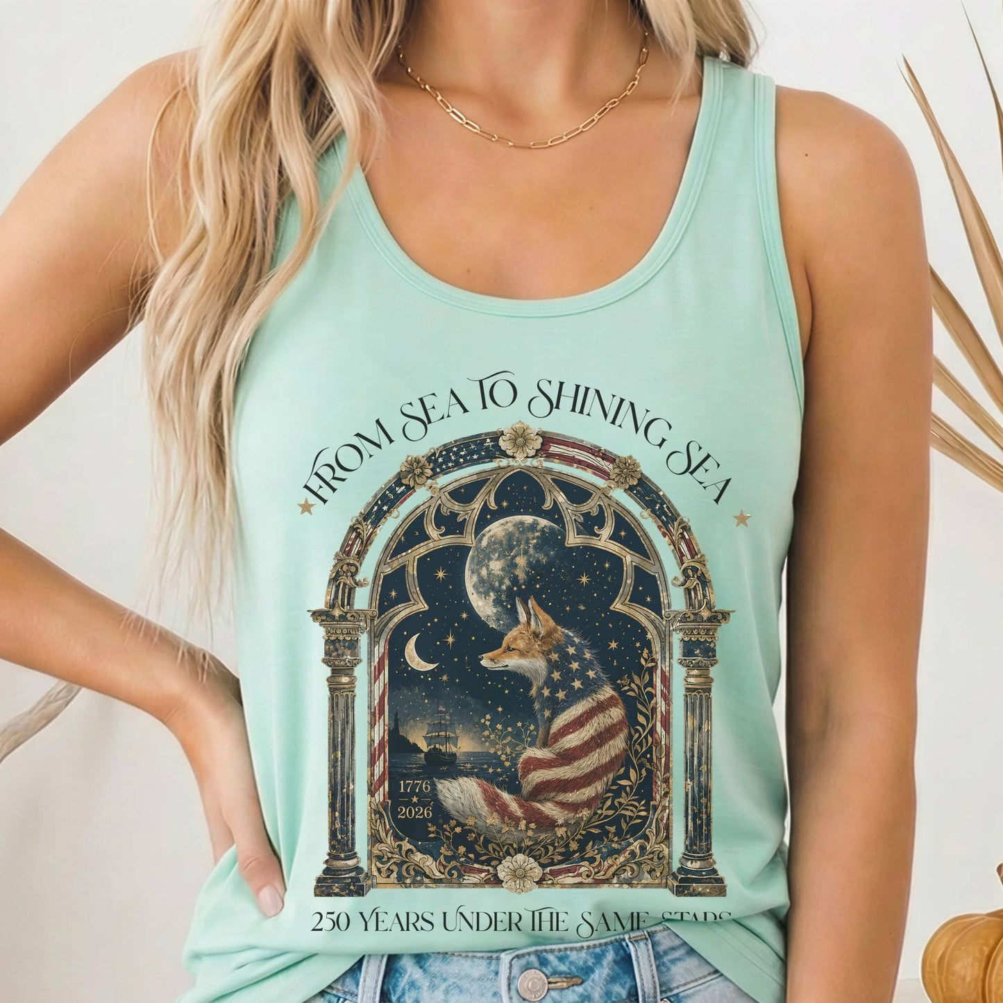 Tank Top Solid Mint / XS 250 Years Under the Same Stars Women's Lightweight Tank Top The Mystic Eden