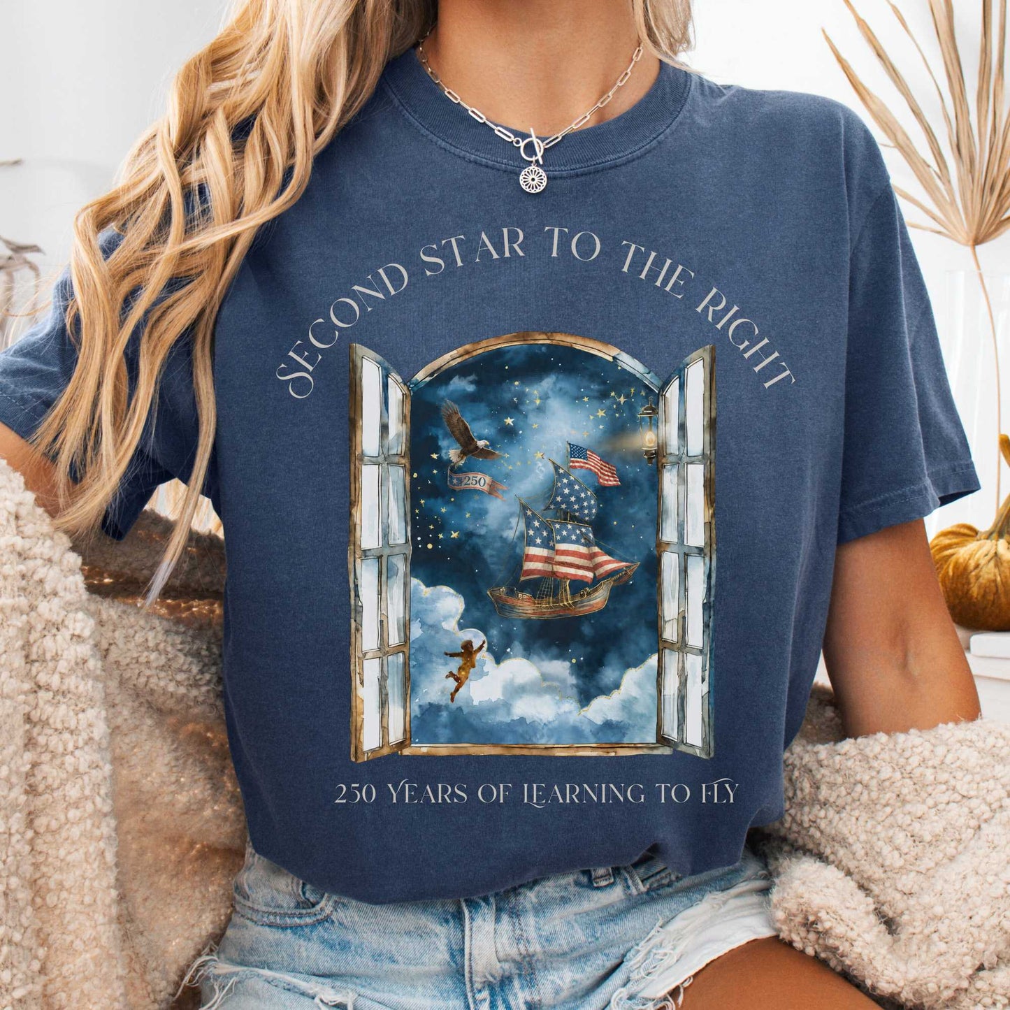 T-Shirt Denim / S Second Star to the Right America 250 Commemorative T-Shirt The Mystic Eden