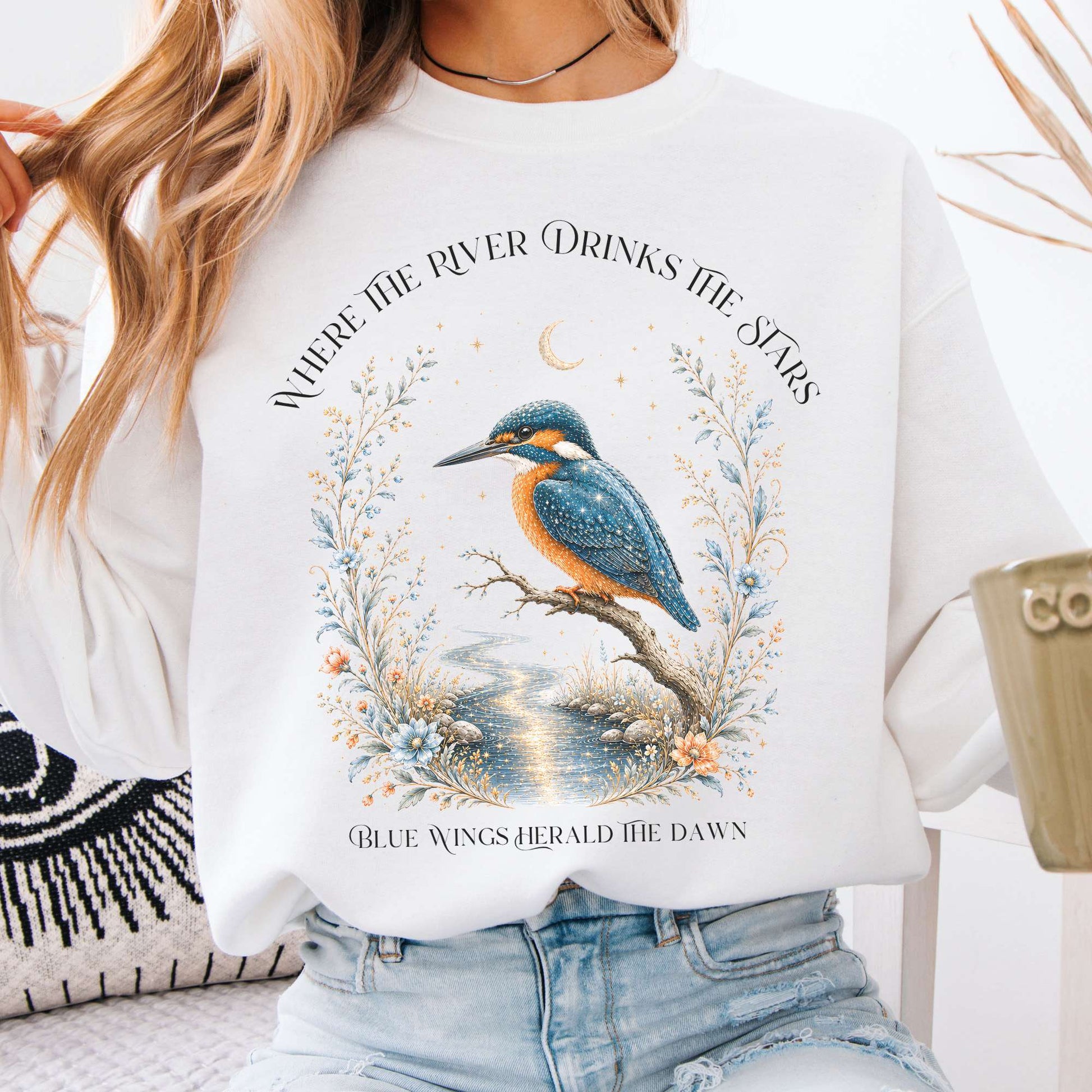 Sweatshirt White / S Where the River Drinks the Stars Crewneck Sweatshirt The Mystic Eden