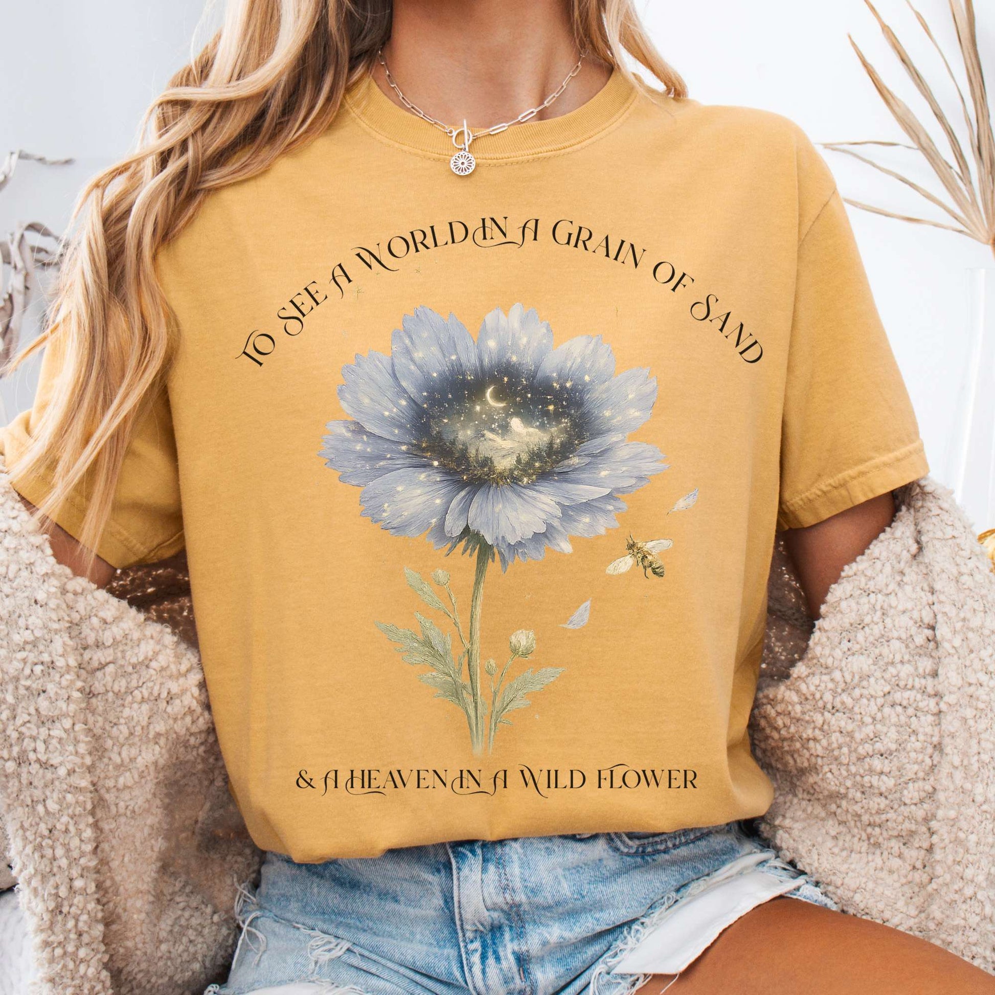 T-Shirt Mustard / S Heaven in a Wildflower William Blake T-Shirt The Mystic Eden