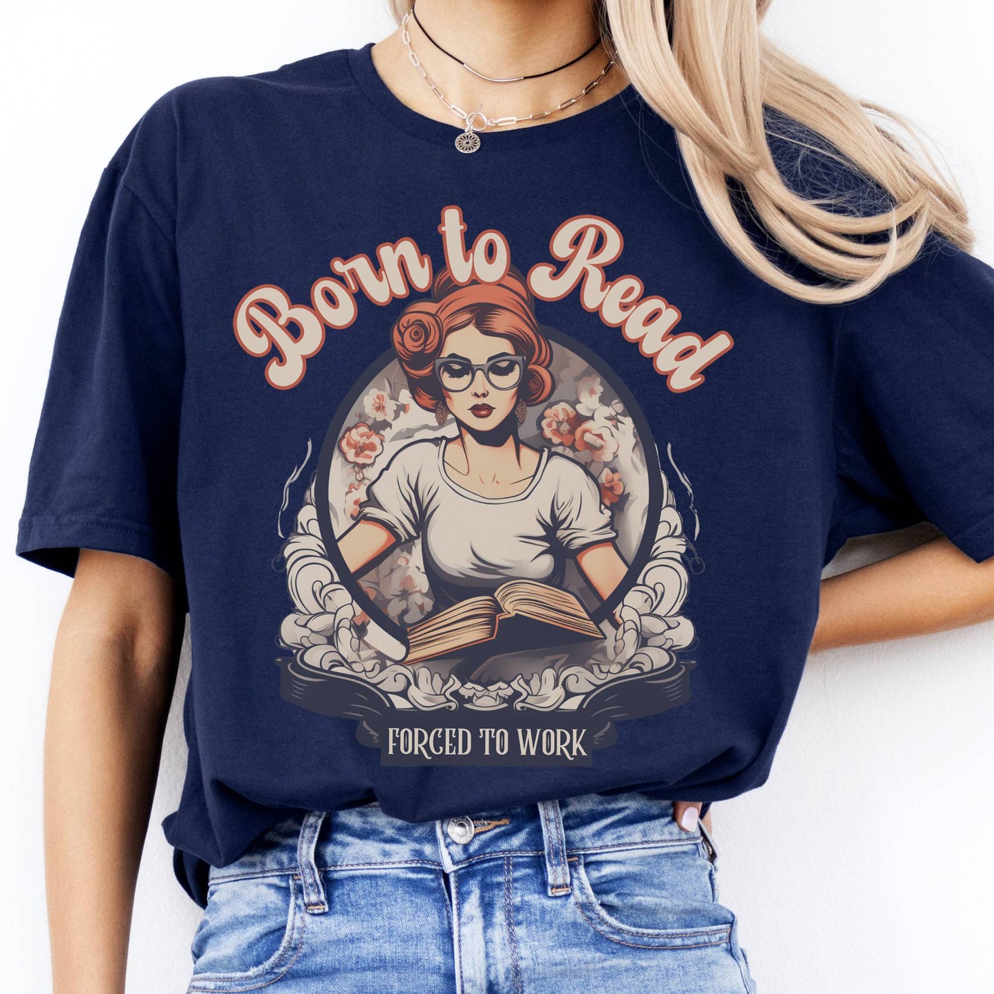T-Shirts Born To Read Forced To Work T-Shirt The Mystic Eden