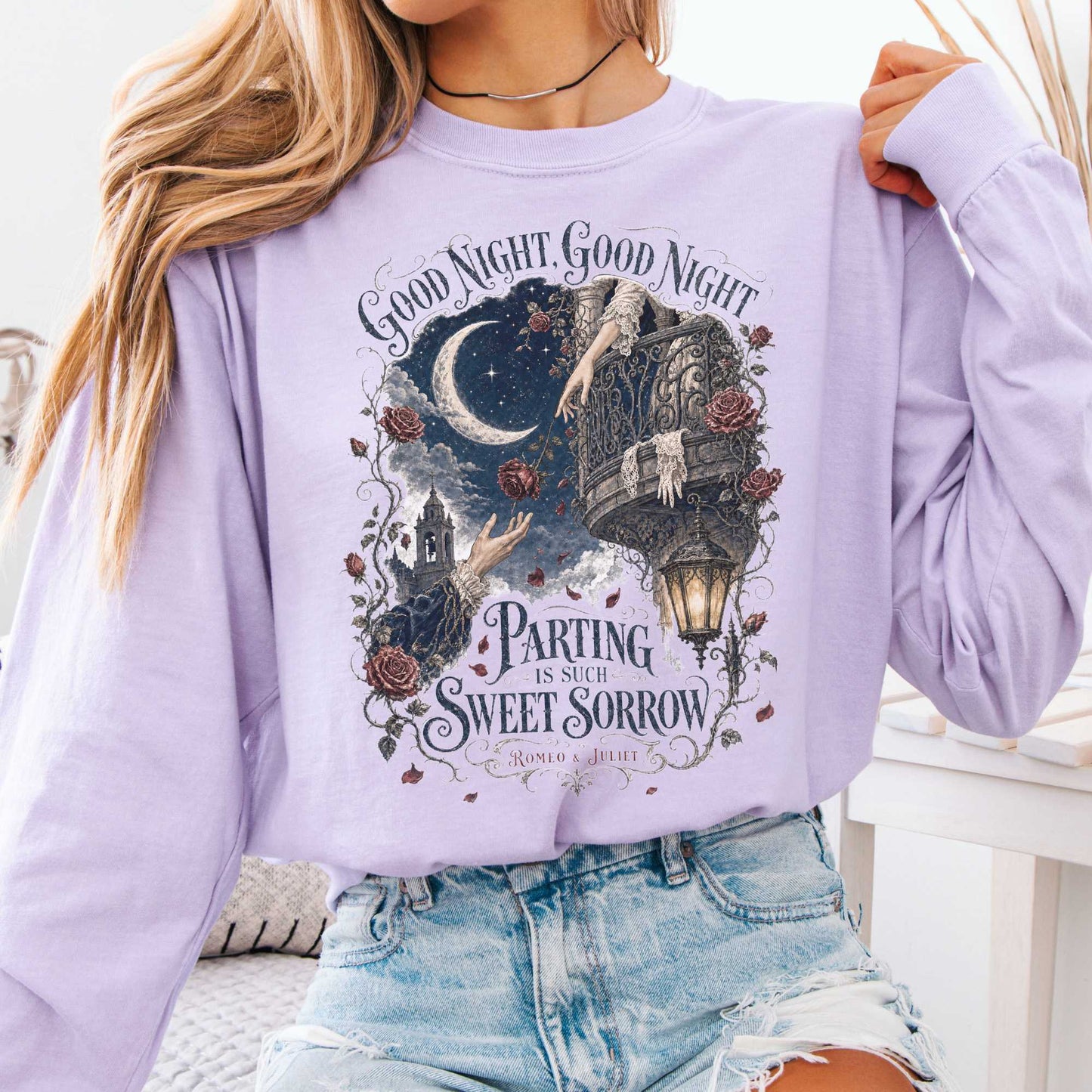 Long-sleeve Orchid / S Parting Is Such Sweet Sorrow Romeo and Juliet Shakespeare Long Sleeve The Mystic Eden