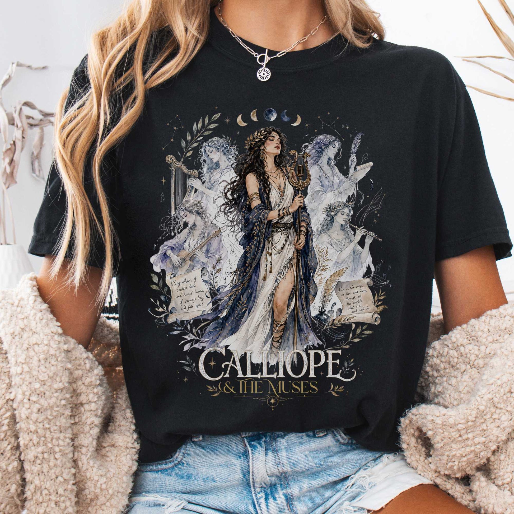 T-Shirt Black / S Calliope & The Muses Mythology T-Shirt The Mystic Eden