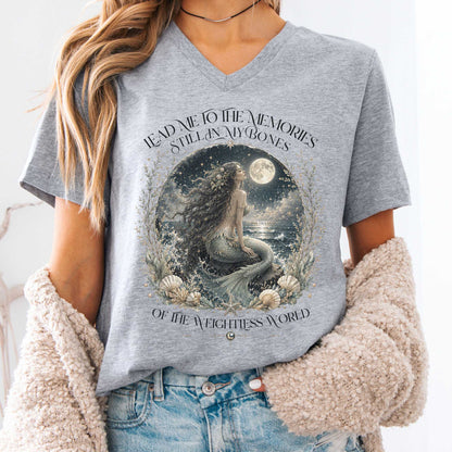 V-neck Athletic Heather / S A Mermaid's Memories Of The Weightless World Amy Crockett V-Neck The Mystic Eden