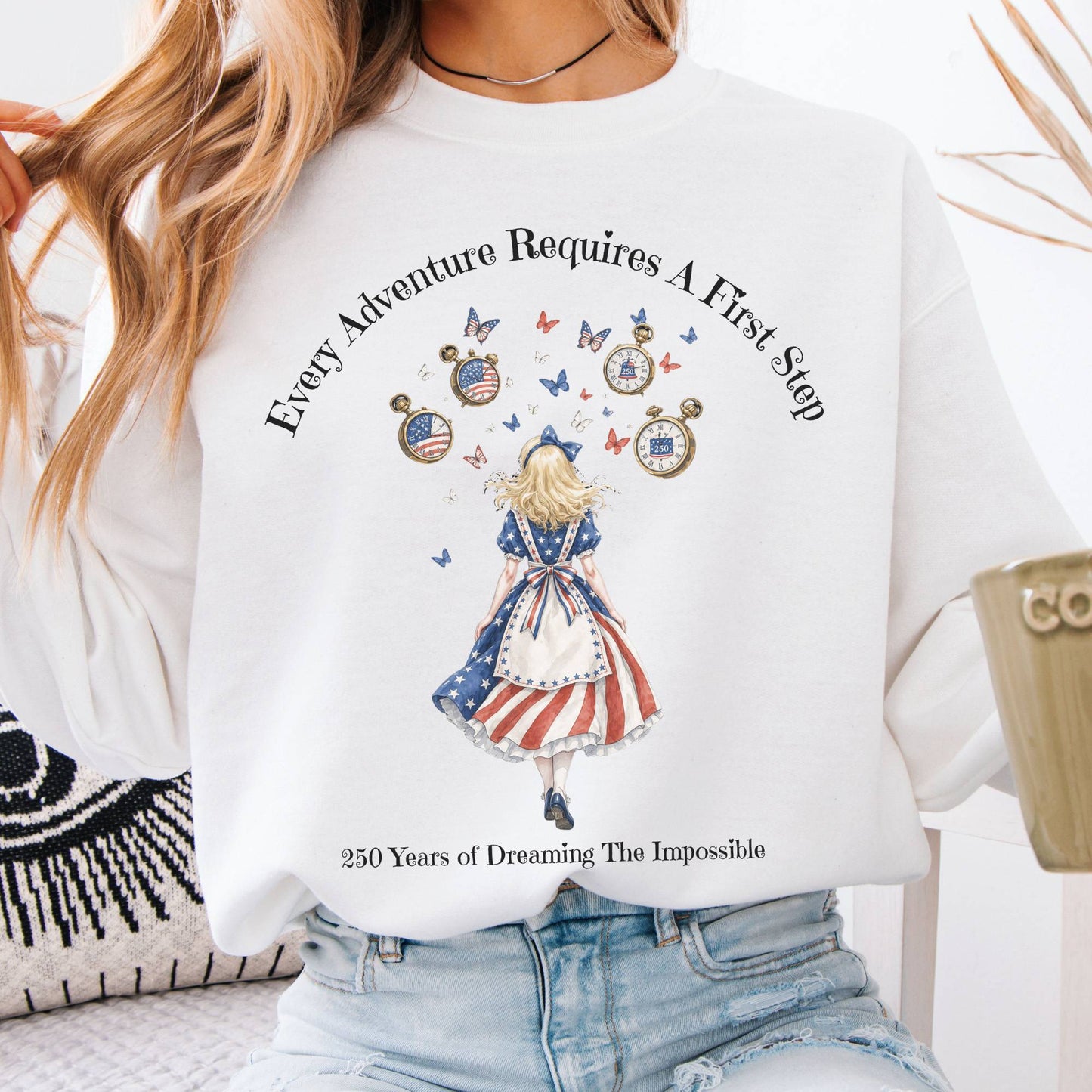 Sweatshirt White / S 250 Years of Dreaming the Impossible American Alice Crewneck Sweatshirt The Mystic Eden
