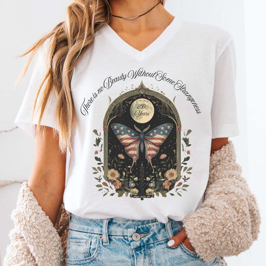 V-neck White / S There Is No Beauty Without Some Strangeness America 250 V-Neck The Mystic Eden