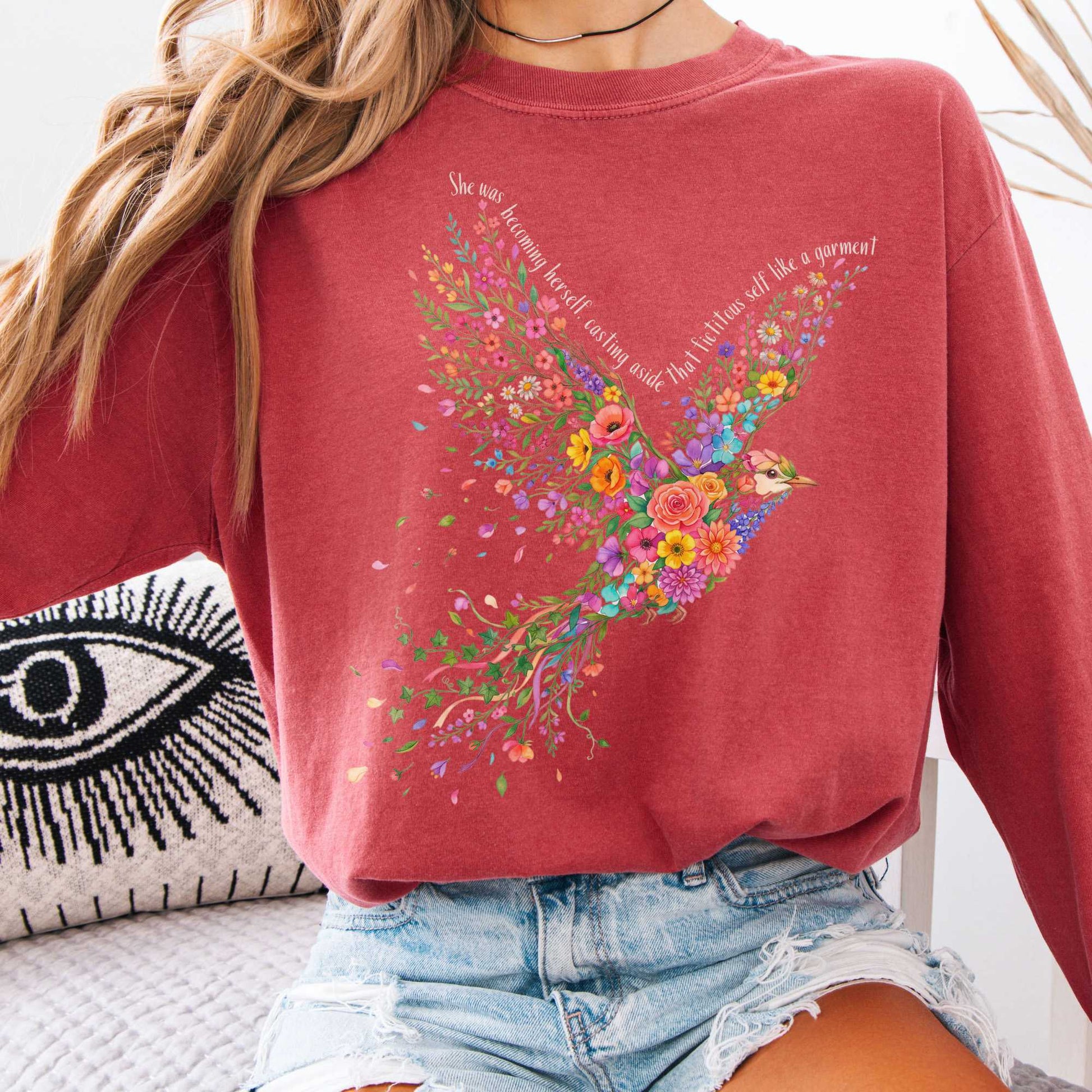 Long-sleeve Crimson / S She Was Becoming Herself Kate Chopin Long Sleeve The Mystic Eden