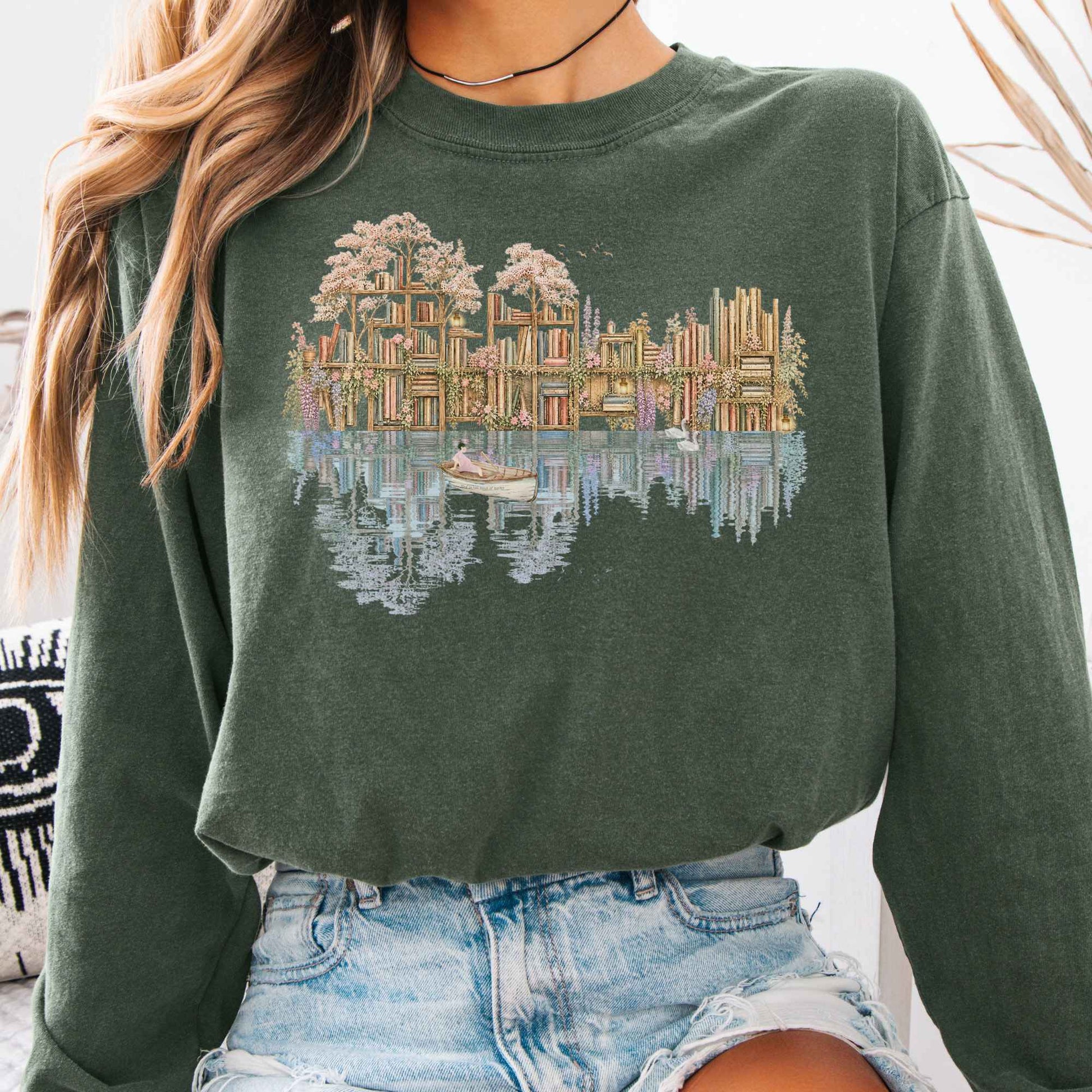 Long-sleeve Hemp / S The Floating Library Long Sleeve The Mystic Eden