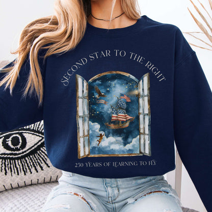 Sweatshirt Navy / S Second Star to the Right America 250 Commemorative Crewneck Sweatshirt The Mystic Eden