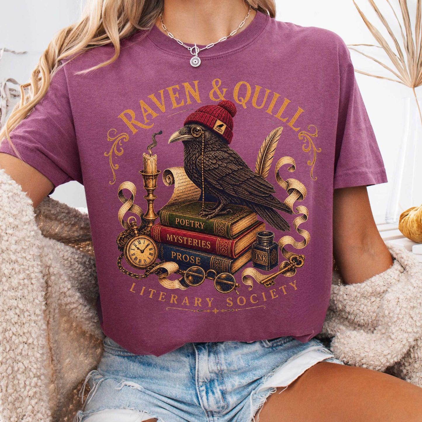 T-Shirt Berry / S Raven & Quill Literary Society T-Shirt The Mystic Eden