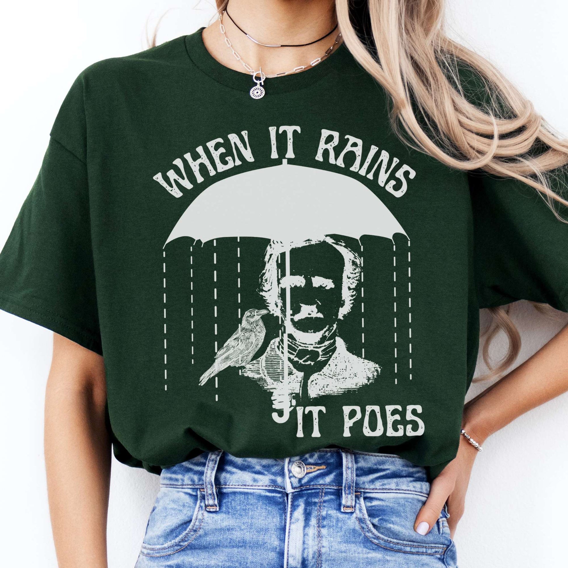 T-Shirts When It Rains It Poes T-Shirt The Mystic Eden
